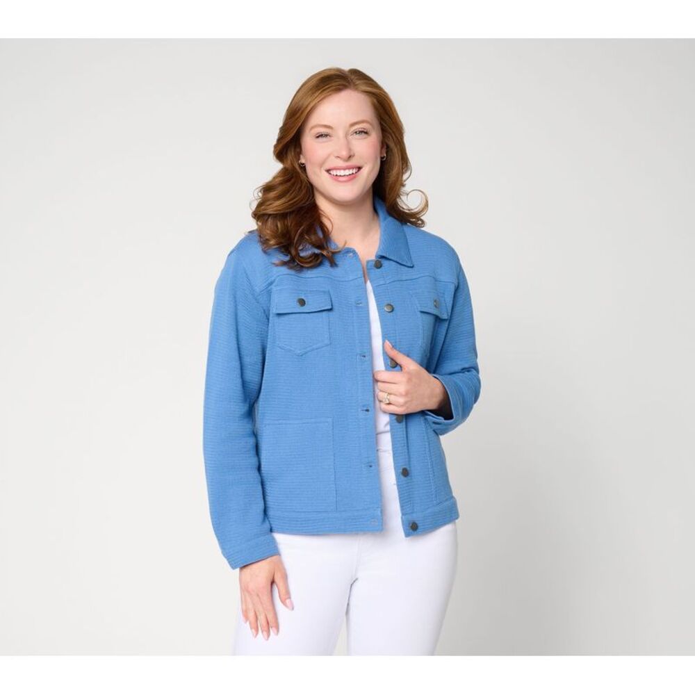 Susan Graver Women's Jacket Sz L Make Your Selection: AntiqueBlue
